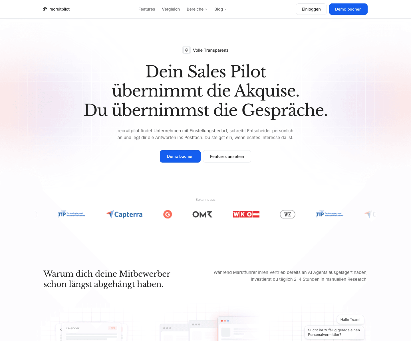 Startseite von recruitpilot.co